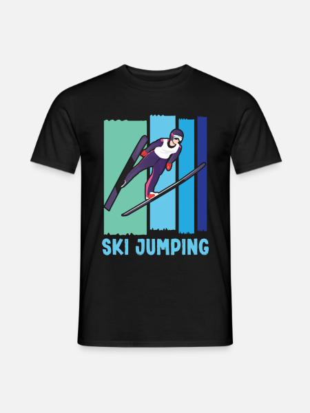 Ski Springen Skispringen - Männer T-Shirt - Schwarz