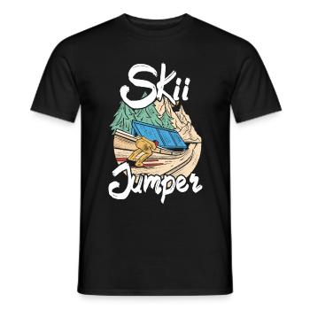 Saut à ski Saut à ski Saut à ski - T-shirt homme - noir - Devant - AI Model Male 178 light (178cm)