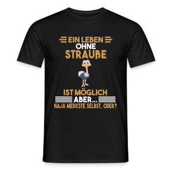 Zootier Strauß - Männer T-Shirt - Schwarz - Vorne - AI Model Male 178 light (178cm)