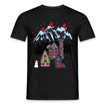 Xmas Winter Tirol Österreich Gebirge Berg Nikolaus - Männer T-Shirt - Schwarz - Vorne - AI Model Male 178 light (178cm)