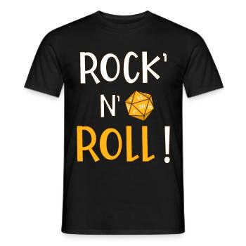 Rock'n'Roll! Humor Rollenspiel Musik d20 - Männer T-Shirt - Schwarz - Vorne - AI Model Male 178 light (178cm)
