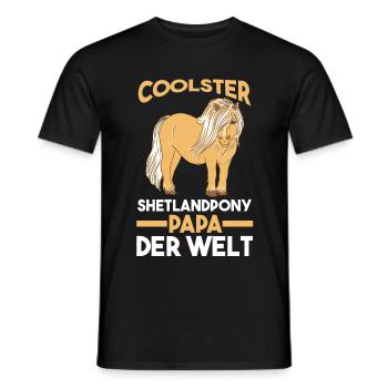 Pferde Papa Vater Vatertag Shetlandpony Pferd Rei - Männer T-Shirt - Schwarz - Vorne - AI Model Male 178 light (178cm)
