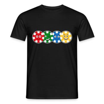 Joueurs de poker Jetons de poker Face Poker - T-shirt homme - noir - Devant - AI Model Male 178 light (178cm)