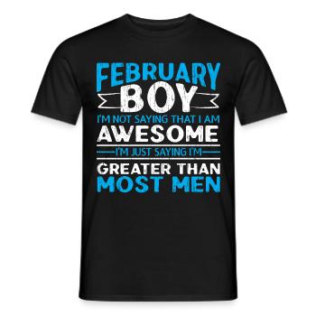 Février Anniversaire des hommes - T-shirt homme - noir - Devant - AI Model Male 178 light (178cm)