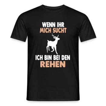 Wald Wildtier Reh - Männer T-Shirt - Schwarz - Vorne - AI Model Male 178 light (178cm)