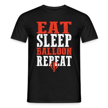 Eat Sleep Balloon Repeat - Männer T-Shirt - Schwarz - Vorne - AI Model Male 178 light (178cm)