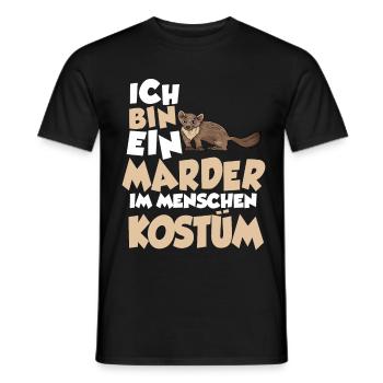 Marder Menschen Kostüm - Männer T-Shirt - Schwarz - Vorne - AI Model Male 178 light (178cm)