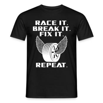 Race It Break It Fix It Racing - T-shirt homme - noir - Devant - AI Model Male 178 light (178cm)