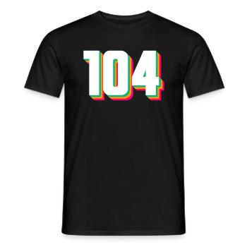 104 - Männer T-Shirt - Schwarz - Vorne - AI Model Male 178 light (178cm)