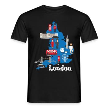London Is Always A Good Idea UK GB - Men's T-Shirt - black - Front - AI Model Male 178 light (178cm)