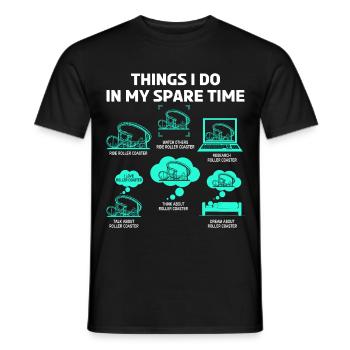 Rollercoaster Amusement Park Rollercoaster Ride - Men's T-Shirt - black - Front - AI Model Male 178 light (178cm)