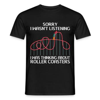 Rollercoaster Parc d’attractions Rollercoaster Ride - T-shirt homme - noir - Devant - AI Model Male 178 light (178cm)