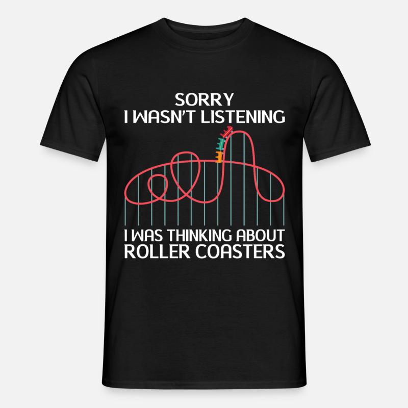 Achterbahn Freizeitpark Rollercoaster Fahrgeschäft - Männer T-Shirt - Schwarz
