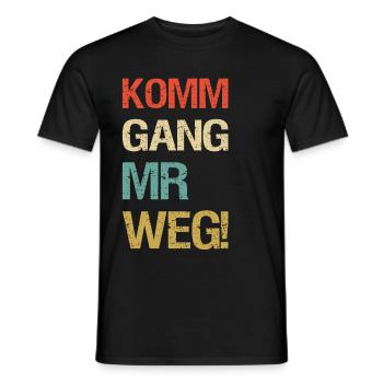 Schwabischer Spruch im Retro Farbdesign - Männer T-Shirt - Schwarz - Vorne - AI Model Male 178 light (178cm)