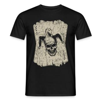 Poker-Karten-Spieler-Vintage-Joker-Karte - Männer T-Shirt - Schwarz - Vorne - AI Model Male 178 light (178cm)
