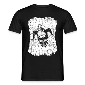 Poker-Karten-Spieler-Vintage-Joker-Karte - Männer T-Shirt - Schwarz - Vorne - AI Model Male 178 light (178cm)