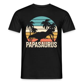 Papasaurus T-Rex Papa Father's Day Dad - Men's T-Shirt - black - Front - AI Model Male 178 light (178cm)