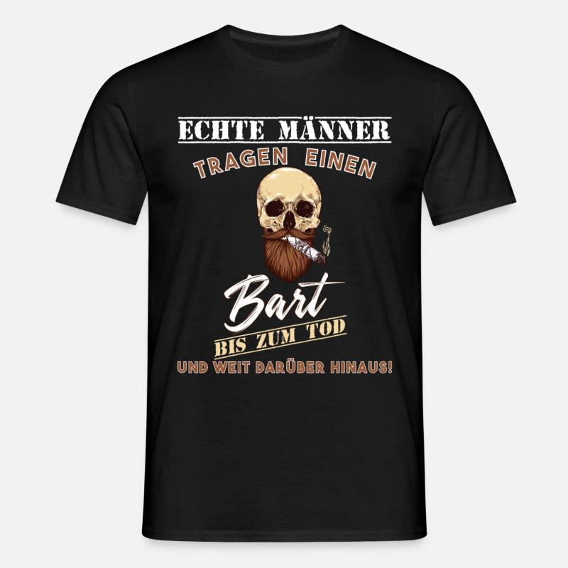 Echte Männer tragen einen Bart - Männer T-Shirt - Schwarz