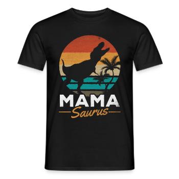Mama Saurus Rex Mama Dinosaur Famille Mama Dino - T-shirt homme - noir - Devant - AI Model Male 178 light (178cm)