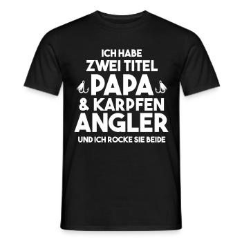 Angeln Papa KarpfenAngler - Männer T-Shirt - Schwarz - Vorne - AI Model Male 178 light (178cm)