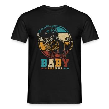 BabySaurus T-Rex Baby Dinosaurier Baby Dino Baby - Männer T-Shirt - Schwarz - Vorne - AI Model Male 178 light (178cm)