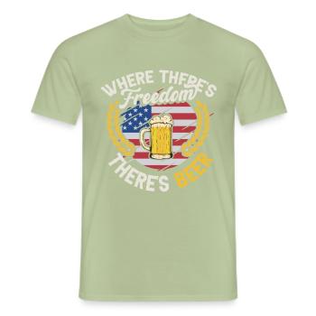 Brewing Beer America - Men's T-Shirt - sage - Front - AI Model Male 178 light (178cm)