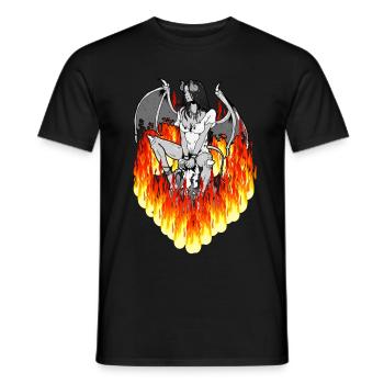Flames Purgatory She-devil Hell Horror Halloween - Men's T-Shirt - black - Front - AI Model Male 178 light (178cm)