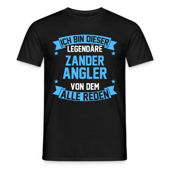 Angeln Angler Zander - Männer T-Shirt - Schwarz - Vorne - AI Model Male 178 light (178cm)
