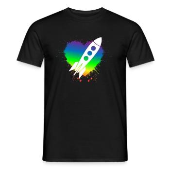 Gay Rocket Owner - Homosexual Rainbow Flag Edition - Männer T-Shirt - Schwarz - Vorne - AI Model Male 178 light (178cm)