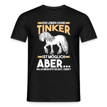 Reitlehrer Tinker Pferd - Männer T-Shirt - Schwarz - Vorne - AI Model Male 178 light (178cm)