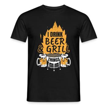 Papa Chef Of The Barbecue Grills Father BBQ - Men's T-Shirt - black - Front - AI Model Male 178 light (178cm)