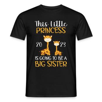 This little princess will be big sister in 2023 - Men's T-Shirt - black - Front - AI Model Male 178 light (178cm)