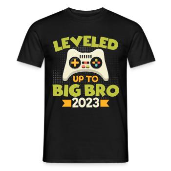 Leveled Up to Big Brother 2023 - Men's T-Shirt - black - Front - AI Model Male 178 light (178cm)