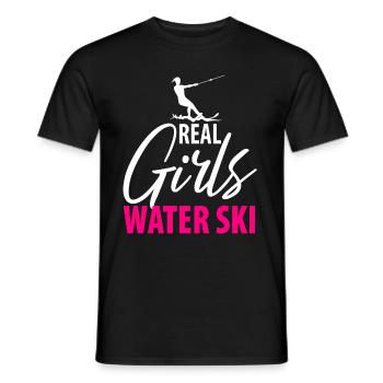 Water Skis Waterskiing Waterskiers Ladies Mother - Men's T-Shirt - black - Front - AI Model Male 178 light (178cm)