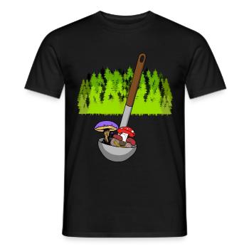 Wald Küche Pilze Suppenkelle Suppe Gourmet Giftig - Männer T-Shirt - Schwarz - Vorne - AI Model Male 178 light (178cm)