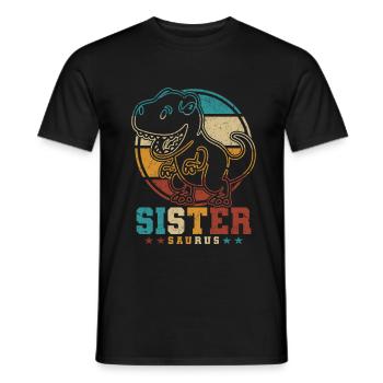 Sister Dino SisterSaurus Dino Sister - Men's T-Shirt - black - Front - AI Model Male 178 light (178cm)