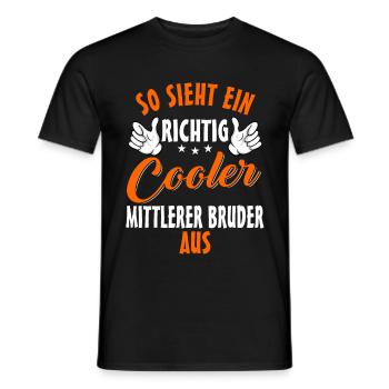 Cooler mittlerer Bruder - Männer T-Shirt - Schwarz - Vorne - AI Model Male 178 light (178cm)