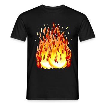 Flamme de feu Boule de feu Enfer Brûler Feu - T-shirt homme - noir - Devant - AI Model Male 178 light (178cm)