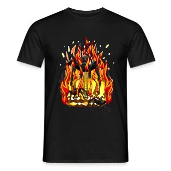 Fire Flames Spiders Crown Kingdom Fantasy - Men's T-Shirt - black - Front - AI Model Male 178 light (178cm)