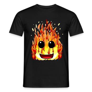 Feu Chaleur Flammes Inferno Face Incendie Professions - T-shirt homme - noir - Devant - AI Model Male 178 light (178cm)