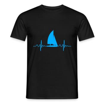 Sailor Sailboat Heart Rate - Saison de navigation - T-shirt homme - noir - Devant - AI Model Male 178 light (178cm)