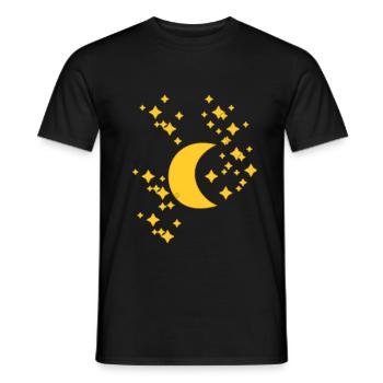 Mond Nacht Himmel Sternenhimmel Sterne himmlisch - Männer T-Shirt - Schwarz - Vorne - AI Model Male 178 light (178cm)
