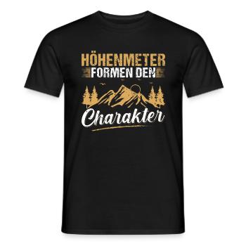 Höhenmeter formen den Charakter Bergsteiger Wanden - Männer T-Shirt - Schwarz - Vorne - AI Model Male 178 light (178cm)