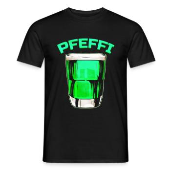 Pfeffi Crew Schnapsglas - Pfeffi - Männer T-Shirt - Schwarz - Vorne - AI Model Male 178 light (178cm)