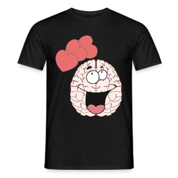 Cerveau Cerveau Sentiments Amour Partenariat Valentin - T-shirt homme - noir - Devant - AI Model Male 178 light (178cm)