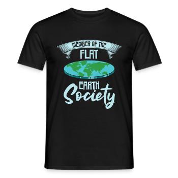 Flat Earth Society – Membre - T-shirt homme - noir - Devant - AI Model Male 178 light (178cm)