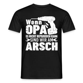 Opa der Handwerker reparieren Großvater Opi - Männer T-Shirt - Schwarz - Vorne - AI Model Male 178 light (178cm)