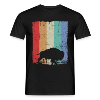 Bison Wisent - Männer T-Shirt - Schwarz - Vorne - AI Model Male 178 light (178cm)