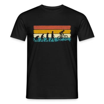 Mountainbike-Fahrrad-Fahrer Retro Radfahren - Männer T-Shirt - Schwarz - Vorne - AI Model Male 178 light (178cm)