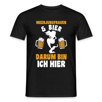 Bier Meerjungfrauen - Männer T-Shirt - Schwarz - Vorne - AI Model Male 178 light (178cm)